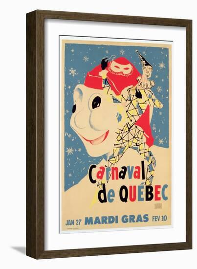 Poster Advertising the Carnival De Quebec, C.1959-null-Framed Giclee Print