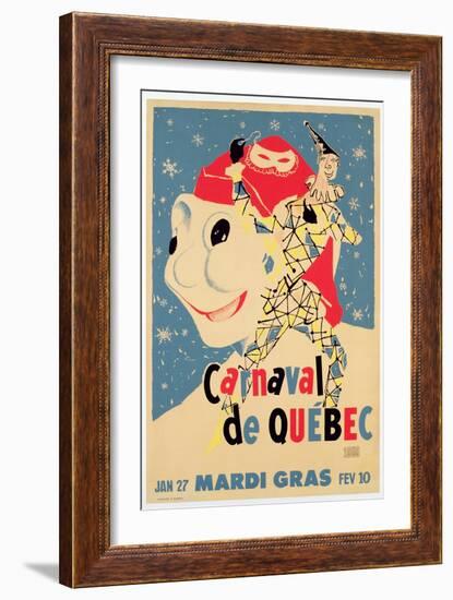 Poster Advertising the Carnival De Quebec, C.1959-null-Framed Giclee Print