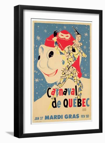 Poster Advertising the Carnival De Quebec, C.1959-null-Framed Giclee Print