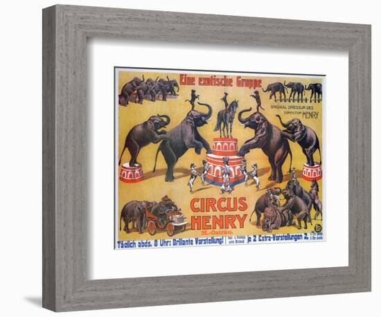 Poster Advertising the 'Circus Henry', 1908-German School-Framed Giclee Print