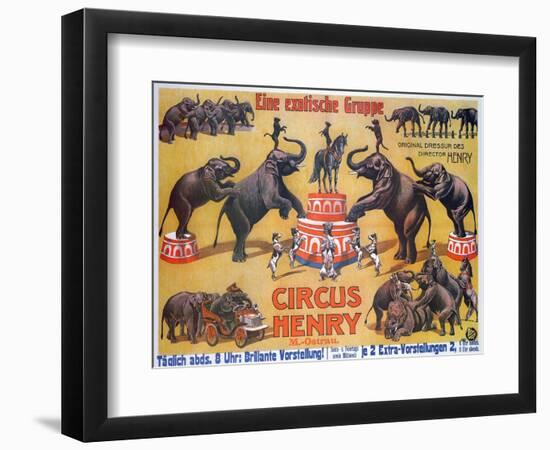 Poster Advertising the 'Circus Henry', 1908-German School-Framed Giclee Print