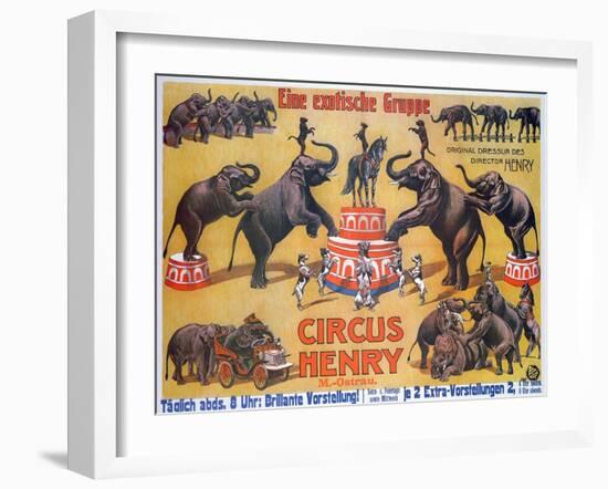 Poster Advertising the 'Circus Henry', 1908-German School-Framed Giclee Print