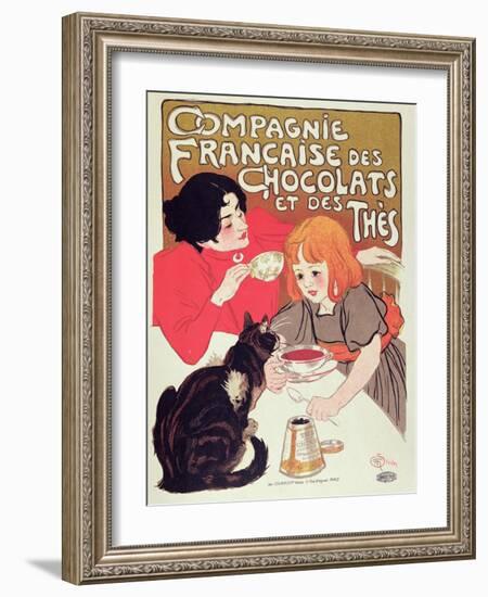 Poster Advertising the Compagnie Francaise Des Chocolats Et Des Thes, circa 1898-Théophile Alexandre Steinlen-Framed Giclee Print