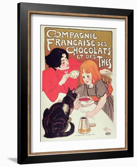 Poster Advertising the Compagnie Francaise Des Chocolats Et Des Thes, circa 1898-Théophile Alexandre Steinlen-Framed Giclee Print