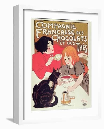 Poster Advertising the Compagnie Francaise Des Chocolats Et Des Thes, circa 1898-Théophile Alexandre Steinlen-Framed Giclee Print