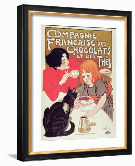 Poster Advertising the Compagnie Francaise Des Chocolats Et Des Thes, circa 1898-Théophile Alexandre Steinlen-Framed Giclee Print