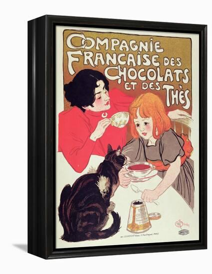 Poster Advertising the Compagnie Francaise Des Chocolats Et Des Thes, circa 1898-Théophile Alexandre Steinlen-Framed Premier Image Canvas