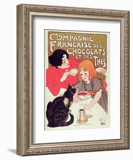 Poster Advertising the Compagnie Francaise Des Chocolats Et Des Thes, circa 1898-Théophile Alexandre Steinlen-Framed Giclee Print