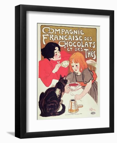 Poster Advertising the Compagnie Francaise Des Chocolats Et Des Thes, circa 1898-Théophile Alexandre Steinlen-Framed Giclee Print