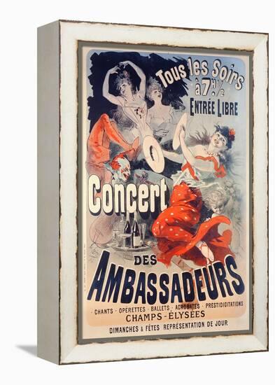 Poster Advertising the Concert Des Ambassadeurs, 1884-Jules Chéret-Framed Premier Image Canvas