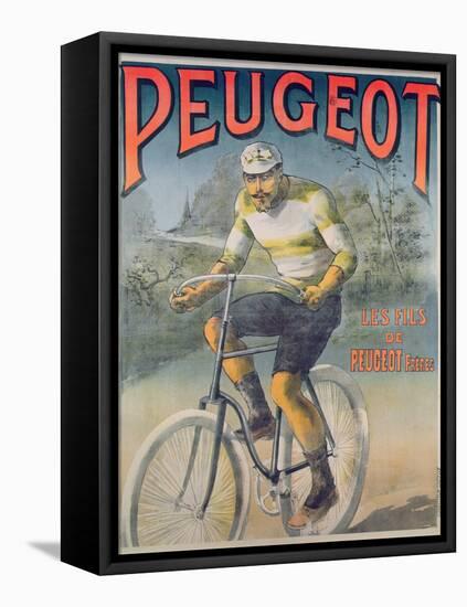 Poster Advertising the Cycles 'Peugeot'-null-Framed Premier Image Canvas