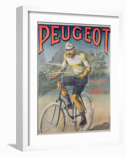 Poster Advertising the Cycles 'Peugeot'--Framed Giclee Print