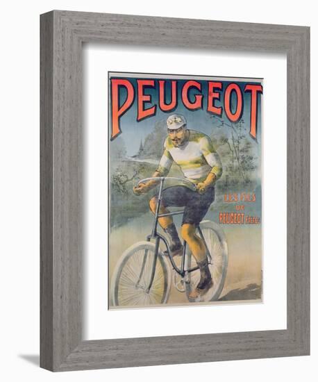 Poster Advertising the Cycles 'Peugeot'-null-Framed Giclee Print