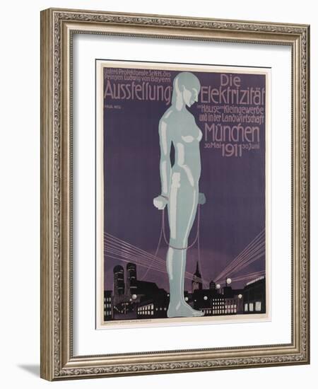 Poster Advertising the 'Electricity Exhibition', Munich, 1911-Paul Neu-Framed Giclee Print