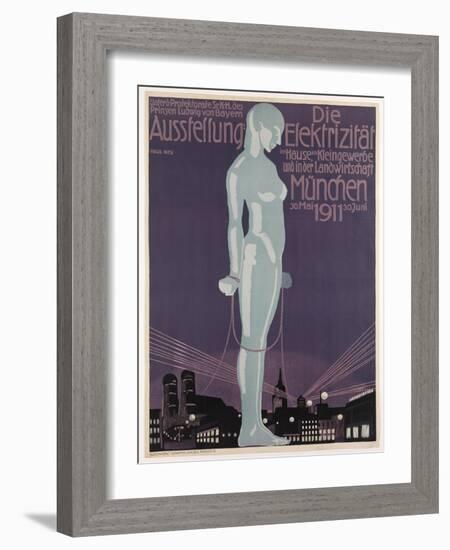 Poster Advertising the 'Electricity Exhibition', Munich, 1911-Paul Neu-Framed Giclee Print