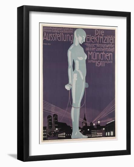 Poster Advertising the 'Electricity Exhibition', Munich, 1911-Paul Neu-Framed Giclee Print