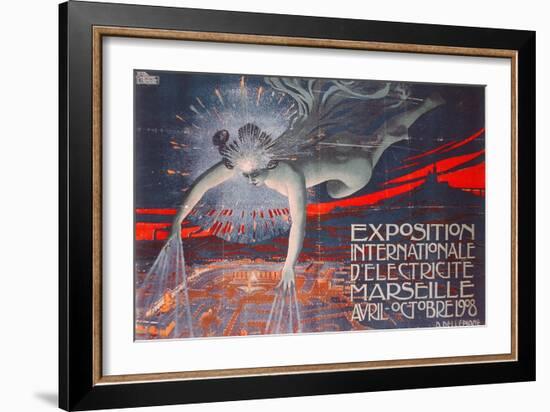 Poster Advertising the Exposition Internationale d'Electricite at Marseille, 1908-David Dellepiane-Framed Giclee Print