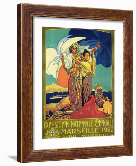 Poster Advertising the 'Exposition Nationale Coloniale', Marseille, April to November 1922-David Dellepiane-Framed Giclee Print