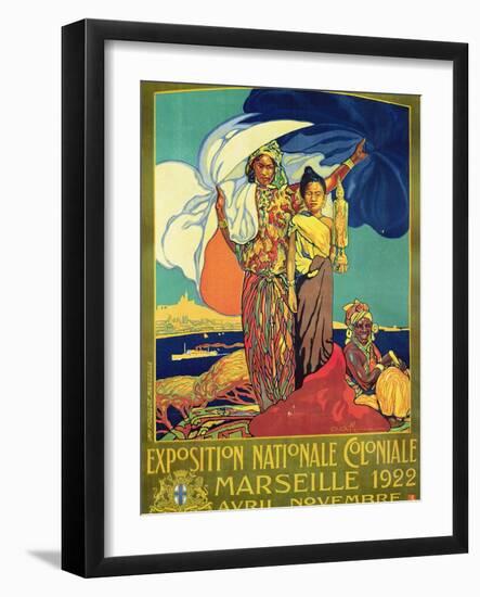 Poster Advertising the 'Exposition Nationale Coloniale', Marseille, April to November 1922-David Dellepiane-Framed Giclee Print