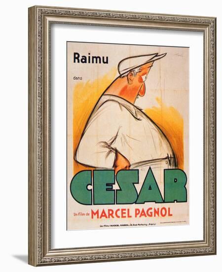 Poster Advertising the Film, 'Cesar with Raimu', by Marcel Pagnol (1895-1974)-French School-Framed Giclee Print