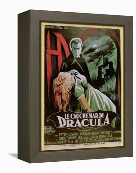 Poster Advertising the French Version of the Film, 'The Horror of Dracula'-French School-Framed Premier Image Canvas