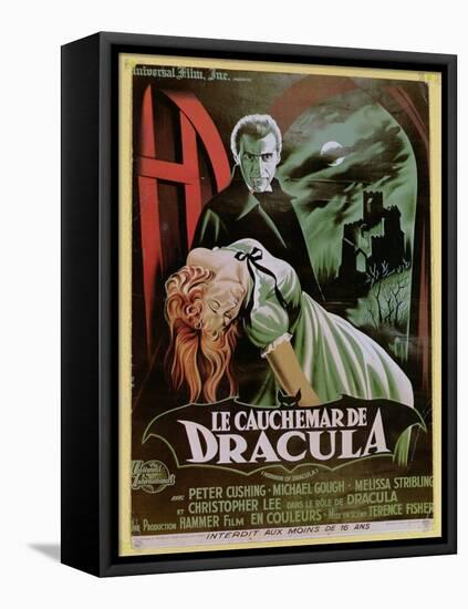 Poster Advertising the French Version of the Film, 'The Horror of Dracula'-French School-Framed Premier Image Canvas