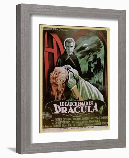 Poster Advertising the French Version of the Film, 'The Horror of Dracula'-French School-Framed Giclee Print