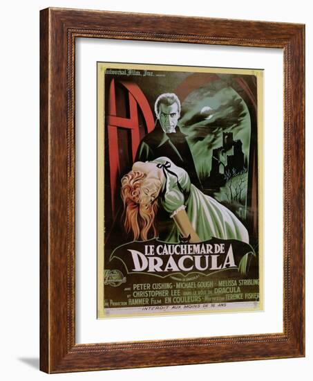 Poster Advertising the French Version of the Film, 'The Horror of Dracula'-French School-Framed Giclee Print