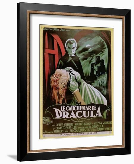 Poster Advertising the French Version of the Film, 'The Horror of Dracula'-French School-Framed Giclee Print