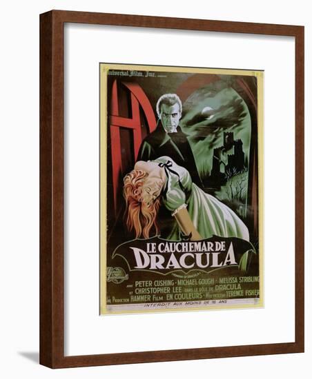 Poster Advertising the French Version of the Film, 'The Horror of Dracula'-French School-Framed Giclee Print