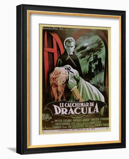 Poster Advertising the French Version of the Film, 'The Horror of Dracula'-French School-Framed Giclee Print