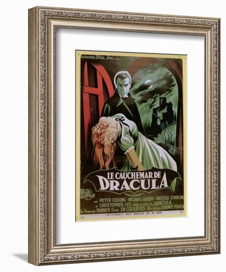 Poster Advertising the French Version of the Film, 'The Horror of Dracula'-French School-Framed Premium Giclee Print