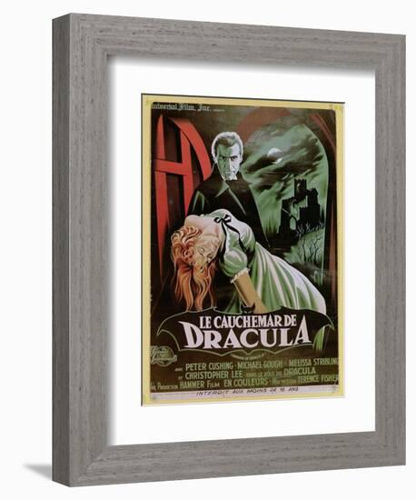 Poster Advertising the French Version of the Film, 'The Horror of Dracula'-French School-Framed Premium Giclee Print