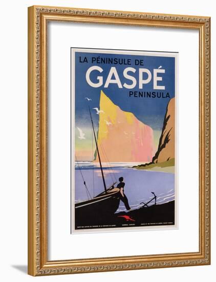 Poster Advertising the Gaspe Peninsula, Quebec, Canada, C.1938 (Colour Litho)-Canadian-Framed Giclee Print