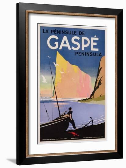 Poster Advertising the Gaspe Peninsula, Quebec, Canada, C.1938 (Colour Litho)-Canadian-Framed Giclee Print