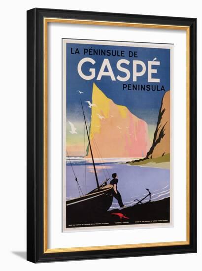 Poster Advertising the Gaspe Peninsula, Quebec, Canada, C.1938 (Colour Litho)-Canadian-Framed Giclee Print