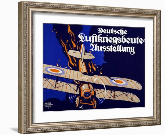 Poster Advertising the German Air War Booty Exhibition, 1918-Siegmund von Suchodolski-Framed Giclee Print