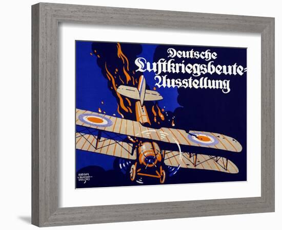 Poster Advertising the German Air War Booty Exhibition, 1918-Siegmund von Suchodolski-Framed Giclee Print