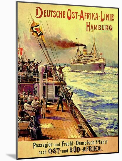 Poster Advertising the German East Africa Line, Hamburg, 1904-Stoewer Willy-Mounted Giclee Print