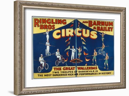 Poster Advertising the Great Wallendas at the 'Ringling Bros. and Barnum and Bailey Circus'-American-Framed Giclee Print