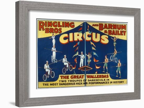 Poster Advertising the Great Wallendas at the 'Ringling Bros. and Barnum and Bailey Circus'-American-Framed Giclee Print