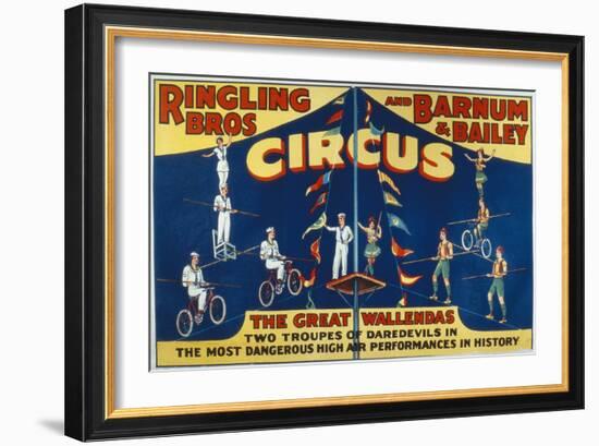 Poster Advertising the Great Wallendas at the 'Ringling Bros. and Barnum and Bailey Circus'-American-Framed Giclee Print