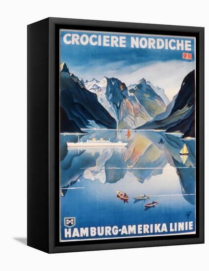 Poster Advertising the 'Hamburg-Amerika Linie'-German School-Framed Premier Image Canvas