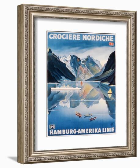 Poster Advertising the 'Hamburg-Amerika Linie'-German School-Framed Giclee Print