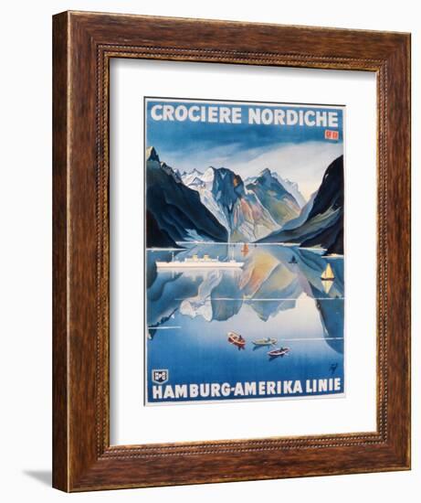 Poster Advertising the 'Hamburg-Amerika Linie'-German School-Framed Giclee Print