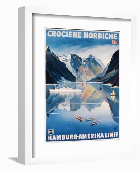 Poster Advertising the 'Hamburg-Amerika Linie'-German School-Framed Giclee Print