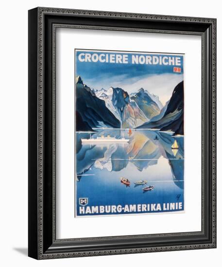 Poster Advertising the 'Hamburg-Amerika Linie'-German School-Framed Giclee Print