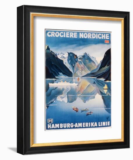 Poster Advertising the 'Hamburg-Amerika Linie'-German School-Framed Giclee Print