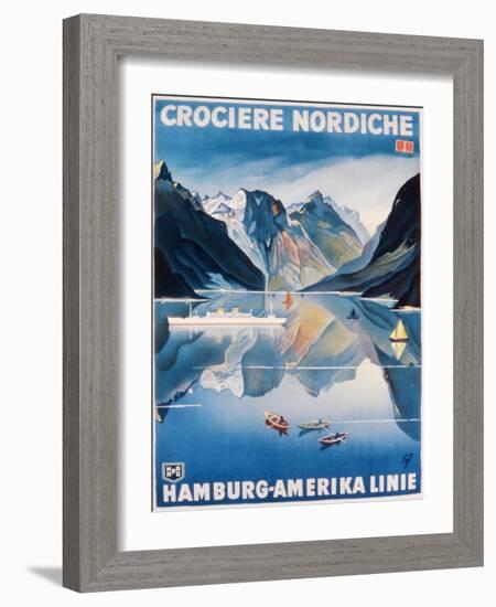 Poster Advertising the 'Hamburg-Amerika Linie'-German School-Framed Giclee Print