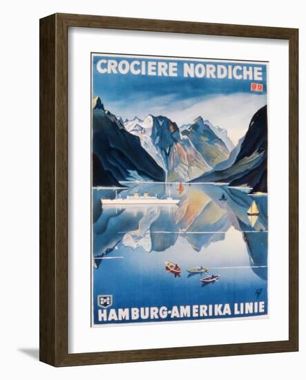 Poster Advertising the 'Hamburg-Amerika Linie'-German School-Framed Giclee Print